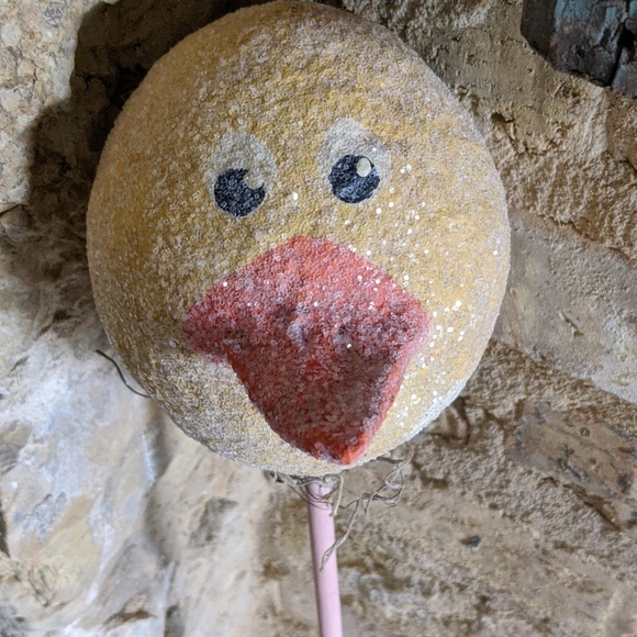 Primitive Artist-Made Folk Art Easter Spring Duck Gourd Shaker Spring Decor - Picture 2 of 5